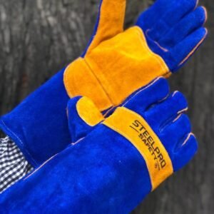 Guante soldador azul/ naranja, steelpro - Imagen 2
