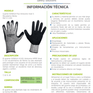 Guante Anticorte Nivel 5 Nitrilo Sosega - Imagen 3