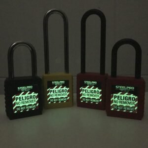 Caja x 5und llave maestra, candado grillete acero color rojo, steelpro - Imagen 2
