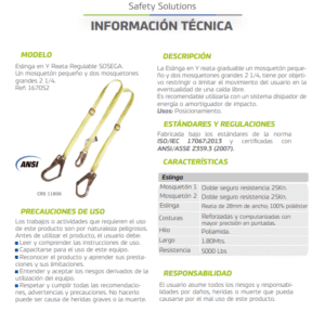 Eslinga en y regulable