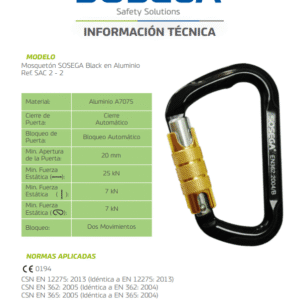 Mosquetón Black En Aluminio sosega - Imagen 3