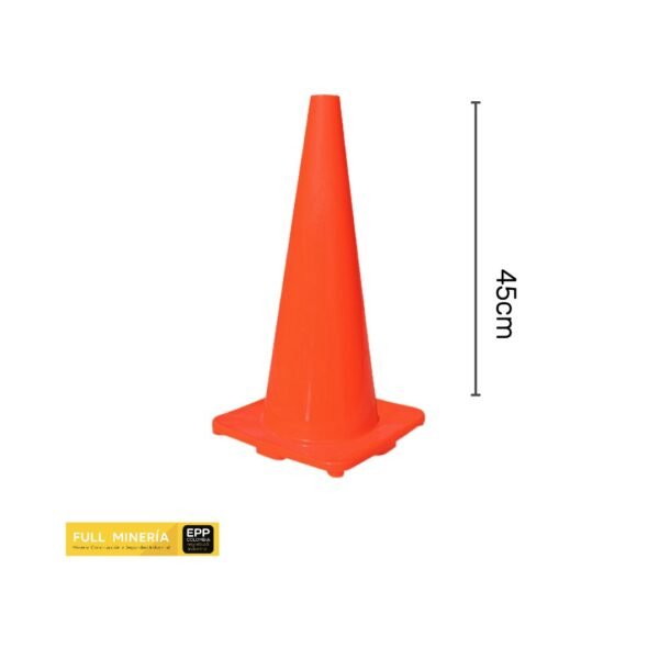 Cono de Señalización Vial de 45 cm en Polietileno Sin Reflectivo