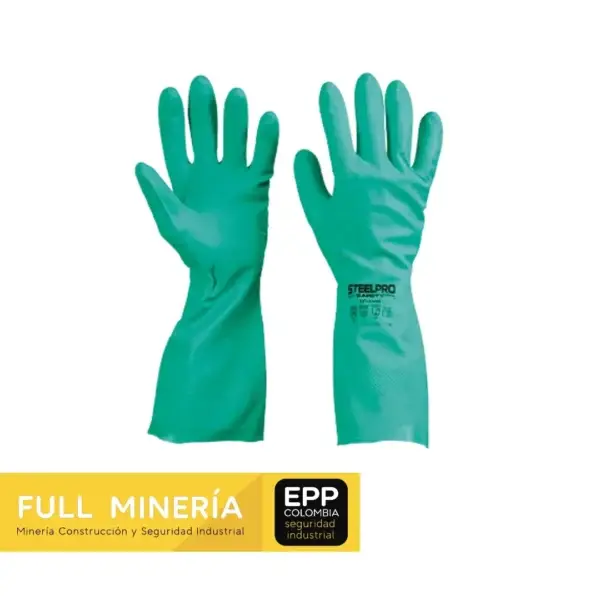 Guante Nitrilsafe Verde Steelpro
