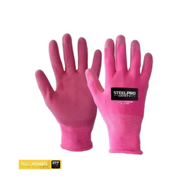 Guante Multiflex Poliester Latex Rosado