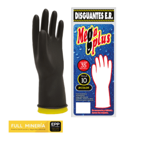 GUANTE LATEX INDUSTRIAL BICOLOR CALIBRE 35 MEGAPLUS